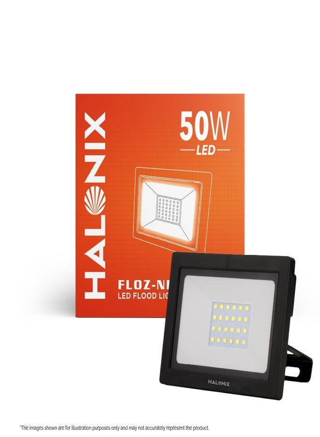 Halonix Aluminium 50W Led Outdoor Flood Light Waterproof- Ip66 Led Lights With 120° Wide Beam|Halogen Light,Focus Light For Garage,Parking,Shop-(Cool White)-Pack Of 1|Short Circuit&Surge Protection. - Image 1
